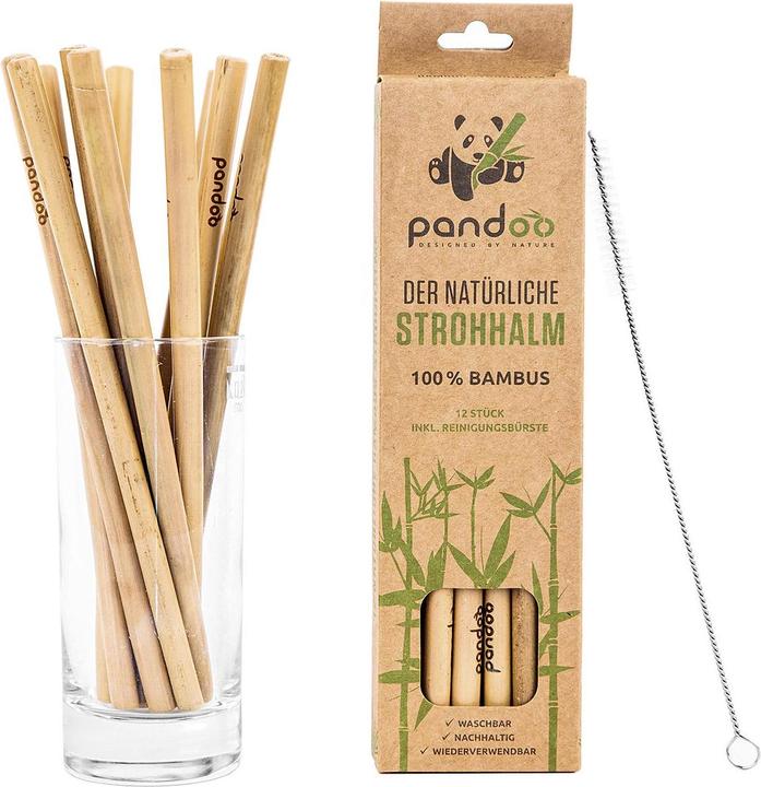 Produktbild Pandoo Strohhalm Bambus+Bürste 12er (1 x)