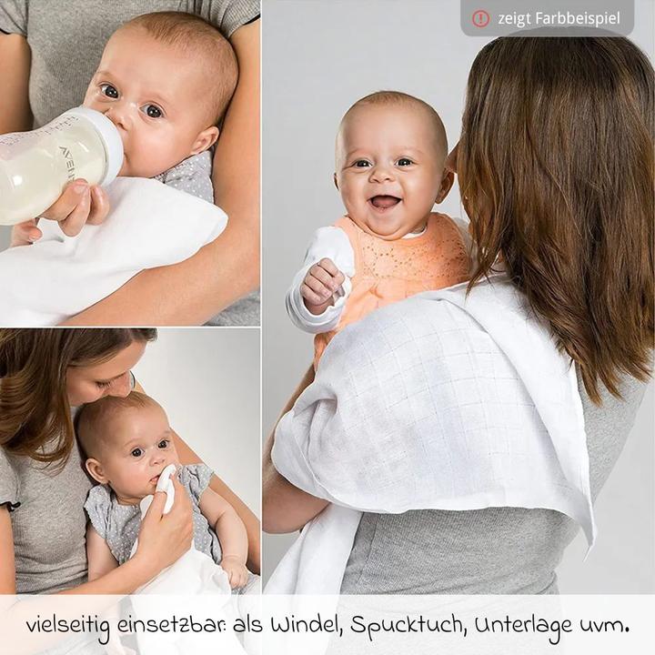 Produktbild Makian Mullwindeln & Mulltücher Mullwindel / Mulltuch 10er Pack 80 x 80 cm - Puder (80 cm, 80 cm)