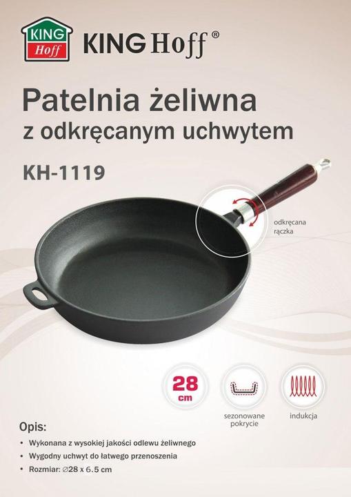 Actual product image Kinghoff 28cm Frying pan KH-1119 (Frying pan, Cast iron)