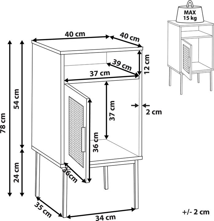Actual product image Beliani Pasco (40 x 40 x 78 cm)