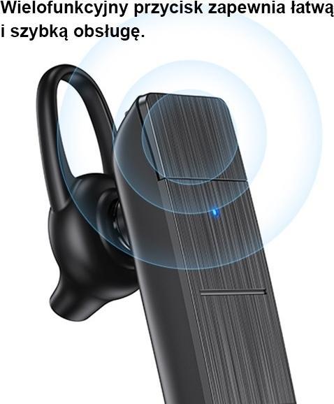 Actual product image Usams Sluchawka Bluetooth 5.0 BT2 czarnyblack BHUBT201 USAMS-BT2 (Wireless, USB-C)