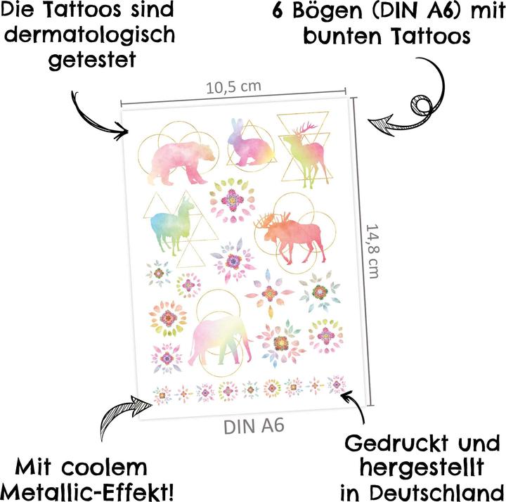 Image du produit Papierdrachen Kit de tatouage métallique