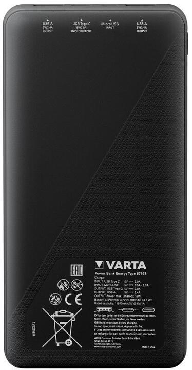 Produktbild Varta Energy 20000 (20000 mAh, 15 W, 74 Wh)