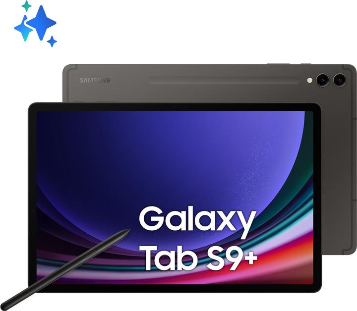 Actual product image Samsung Galaxy Tab S9+ (5G, 12.40", 256 GB, Graphite grey)