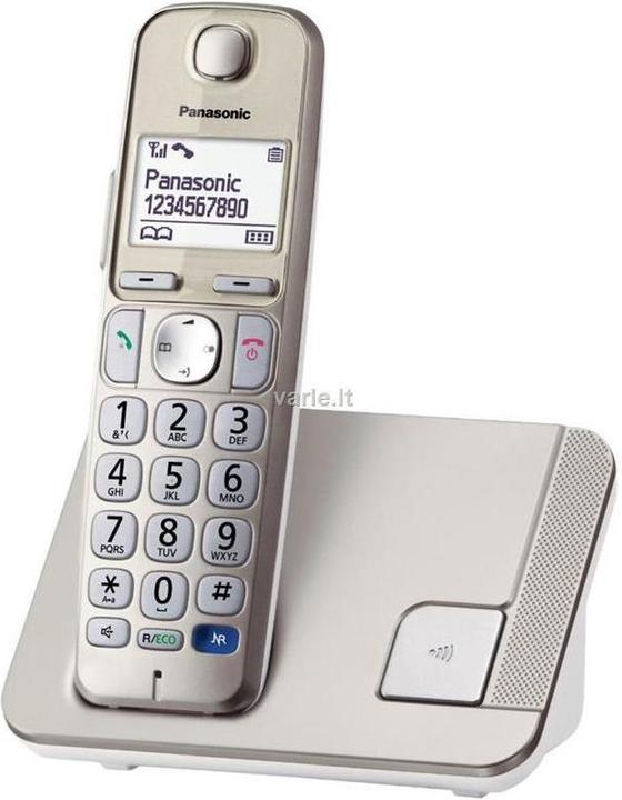 Panasonic Cordless KX-TGE210FXN Conference call, Built-in display, Champagne, Caller ID, Phonebook capacity 15