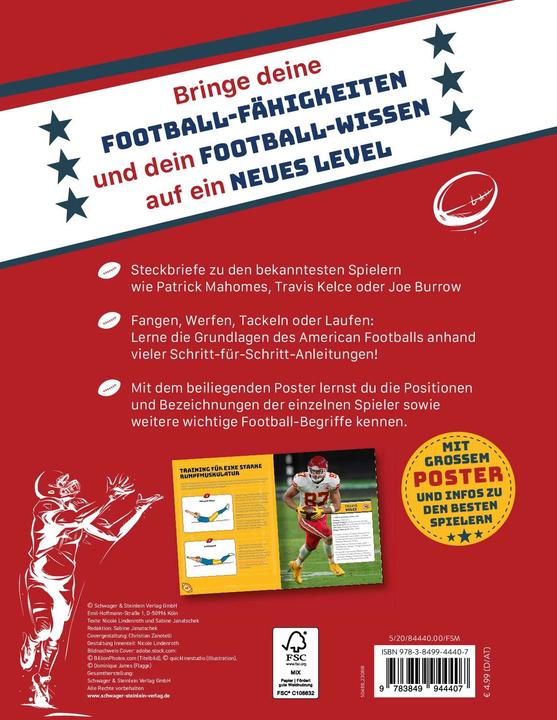 Image du produit Football américain - Entraînez-vous comme les pros de la NFL (Allemand, Éditions Schwager & Steinlein, Hendrik Kranenberg, Sabine Janatschek, Nicole Lindenroth, Jan Connecteur, 2024)