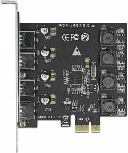 Produktbild Delock PCI Express x1 Karte zu 4 x extern USB Typ-A Buchse SuperSpeed USB (USB 3.2 Gen 1)