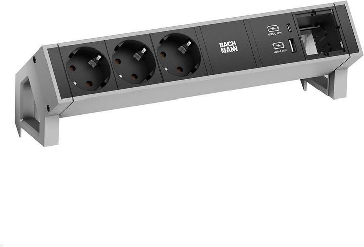 Produktbild Bachmann DESK 2 3x Steckdose mit USB-Charger A/A 1x CM (902.4790) (3 x, USB-C, USB-A)