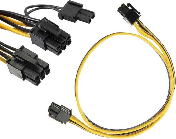 Actual product image PowerGuard PCI-E 6-pin (male) to 8-pin (male) GPU Power Cable 0.5m