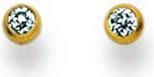 Image du produit Natsumi Schmuck Clou d'oreille zircon en or jaune 18K/750 2.5mm (750/18 K Or jaune)