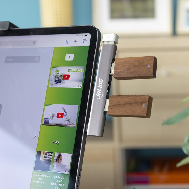 Produktbild InLine Slim USB-C Hub, 4-Port, USB 3.0 + 3x USB 2.0, schmale Bauform (USB-C, 4 Ports)