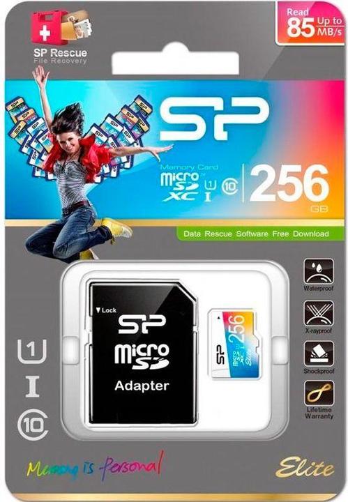 Actual product image Silicon Power Elite 256 (256 GB, microSDXC, U1, UHS-I)