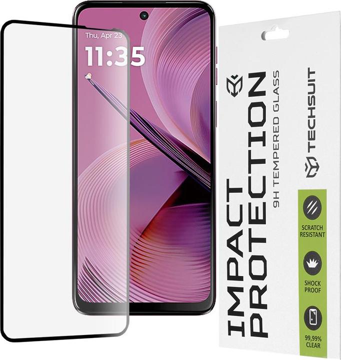 Techsuit - 111D Full Cover / Full Glue Glass - Motorola Moto G55 - Black (1 Stück, Motorola Moto C)