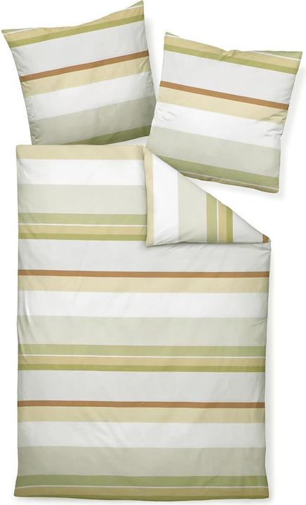 Produktbild Janine Mako-Satin Bettwäsche J.D. 87085 khaki dunkeloliv braun (Bettwäsche Set, 155x220 cm + 80x80 cm)