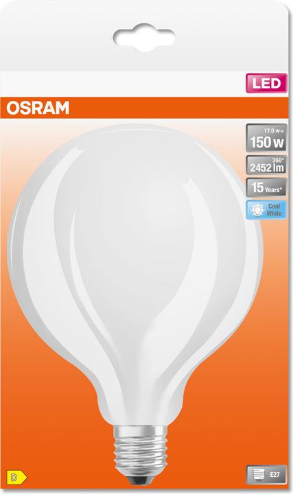 Actual product image Osram Led Retrofit Classic Globe125 (E27, 17 W, 2452 lm, 1 x, D)