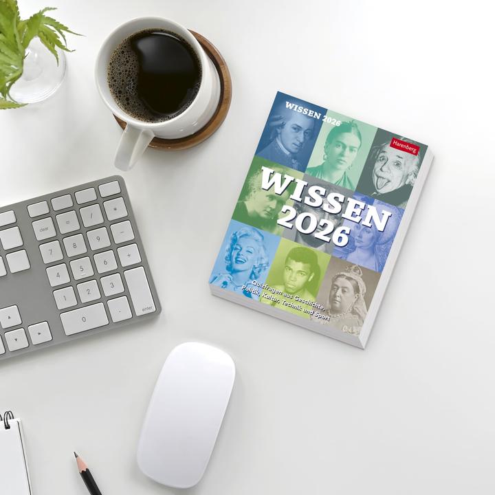 Actual product image Harenberg Wissen Tagesabreisskalender 2026 - Quizfragen aus Geschichte, Politik, Kultur, Technik und Spor (11 x 14 cm, German)