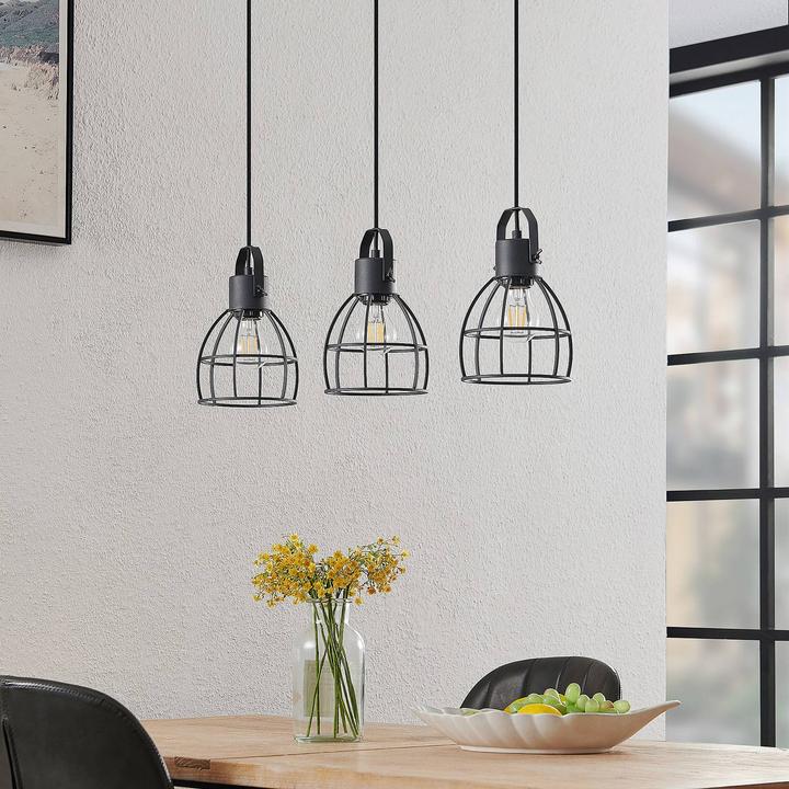 Immagine prodotto Lindby Lampada a sospensione Flintos 3 Nero (E27)