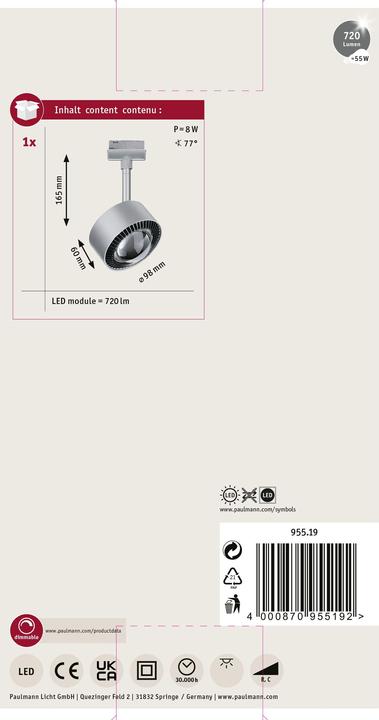 Actual product image Paulmann URail Aldan (820 lm)