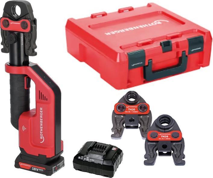 Immagine prodotto Rothenberger Pressatrice ROMAX COMPACT III Set TH16-20-26 | 18 Volt, 1x batteria 2.0 Ah, UE, CAS