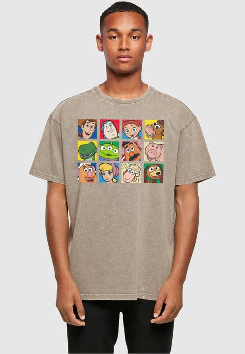 Actual product image Absolute Cult Toy Story - Character Squares Acid Washed Oversize Tee - 115009 (L)
