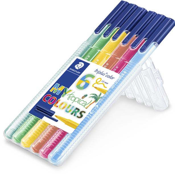 Produktbild Staedtler Box triplus mit 6 Tropen-Farben