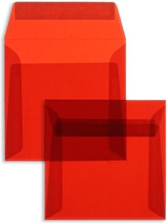 Produktbild Blanke Briefumschläge Offset transparent 170x170mm 100g/qm HK VE=100 Stück intensivrot (100 x)