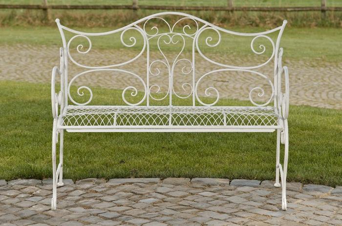 Image du produit CLP Banc de jardin Tara, blanc antique