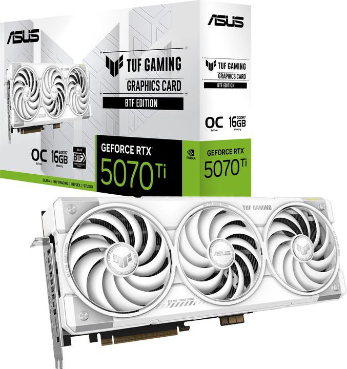 Actual product image ASUS TUF Gaming GeForce RTX 5070 Ti BTF White OC Edition (16 GB)