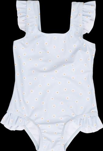 Little Dutch Badekleid ärmellos mit Rüschen Daisies Blue - 62/68 (62)