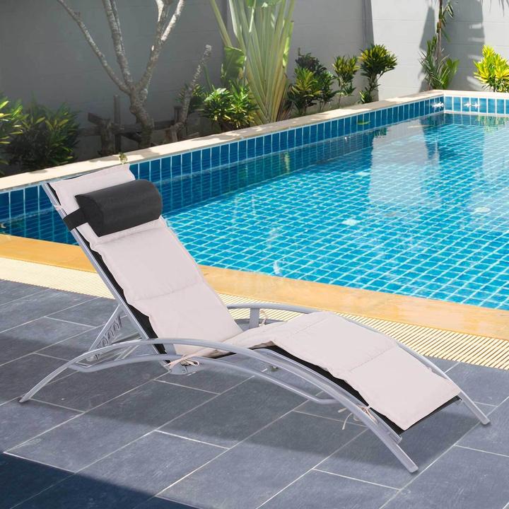 Immagine prodotto Outsunny Sedia a sdraio in alluminio (170 cm)