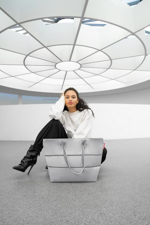 Actual product image reisenthel shopper e1 herringbone grey