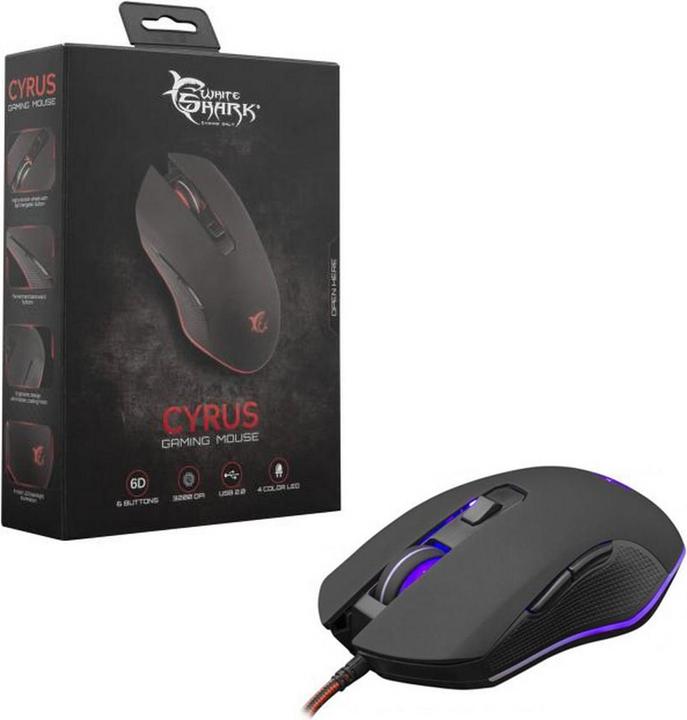 Produktbild Gaming mouse Shark Cyrus with backlight, Black (Kabelgebunden)