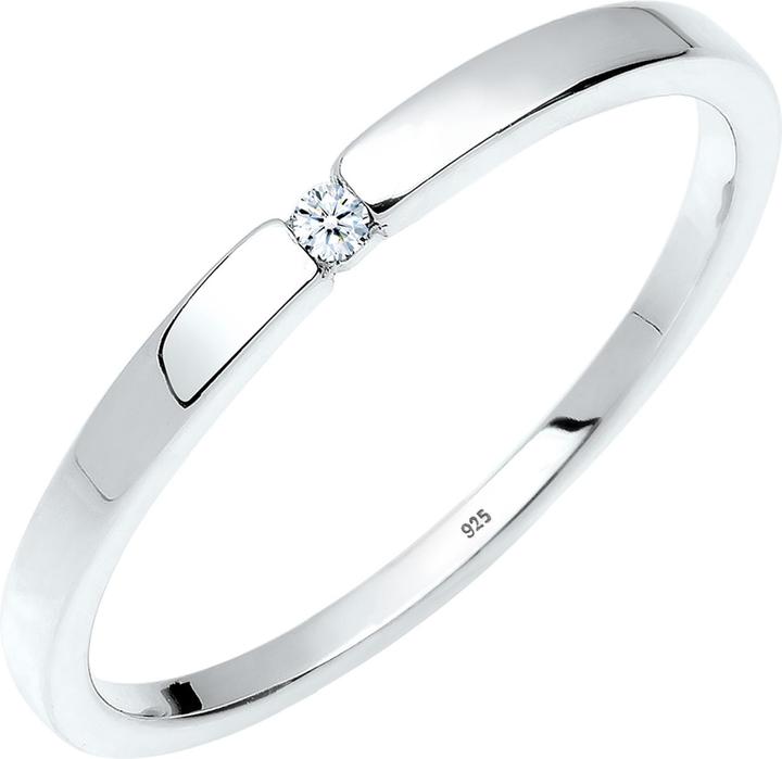 Elli DIAMONDS Ring Verlobungsring Klassiker Diamant (0.015 ct.)Silber (54, 925 Silber)