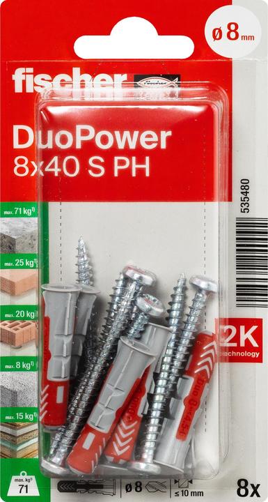 Fischer DUOPOWER 8 x 40 incl. viti (8 pz.)
