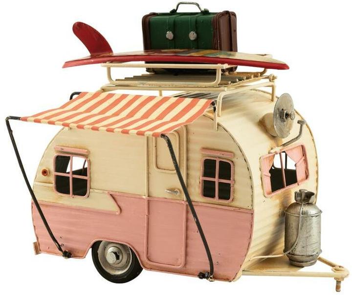 Produktbild Dekomat AG Aufsteller Wohnwagen 14 cm, Pink/Weiss, Eigenschaften (23 x 20 x 14 cm)