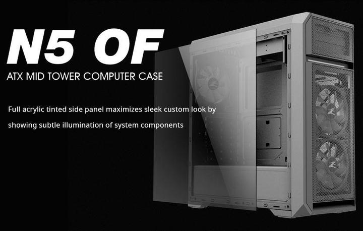 Produktbild Zalman N5 OF ATX, Baltas LED x3, ODD (Mini-ITX, ATX)