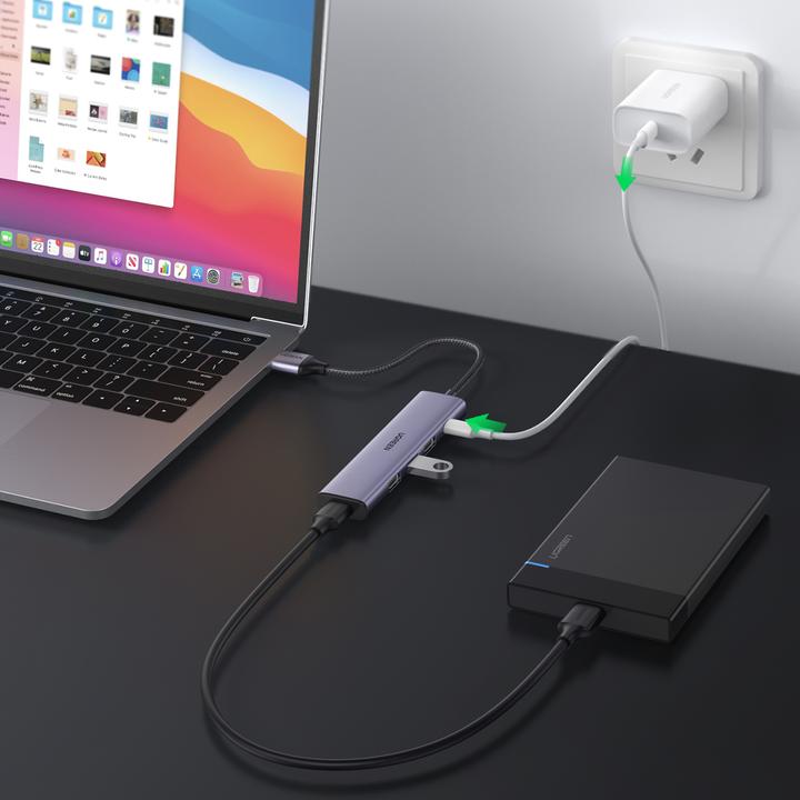 Produktbild Ugreen HUB USB CM473 1x USB-C + 4x USB-A 3.0 (UGR1320) (USB-C, 4 Ports)