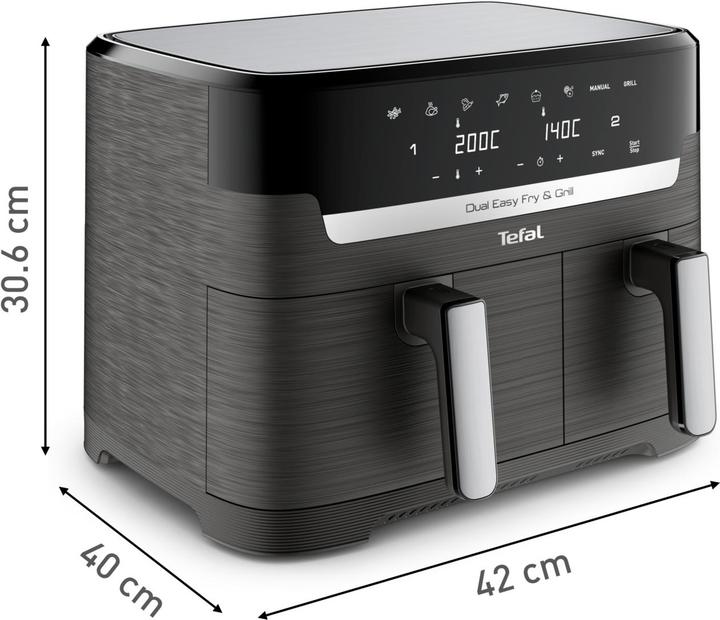 Produktbild Tefal Dual Easy Fry & Grill EY905B - Heteluchtfriteuse - 2700W - 8,3L