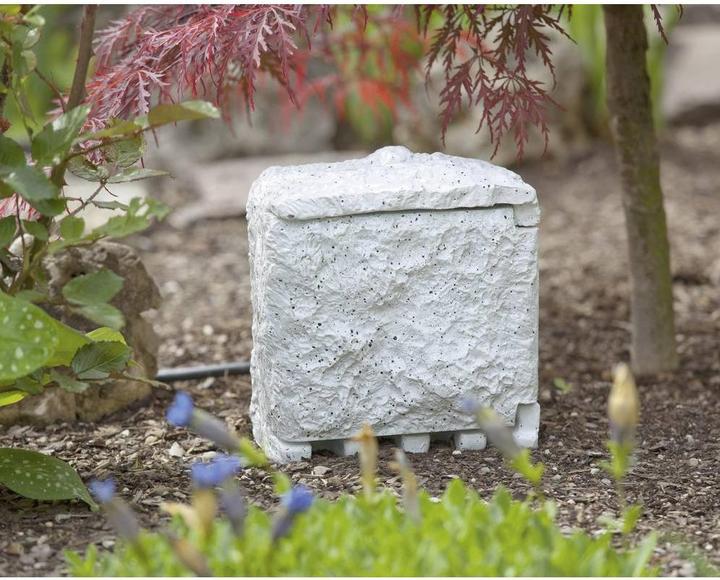 Produktbild Renkforce Gartensteckdose mit Zeitschaltuhr 2fach Stein-Grau
