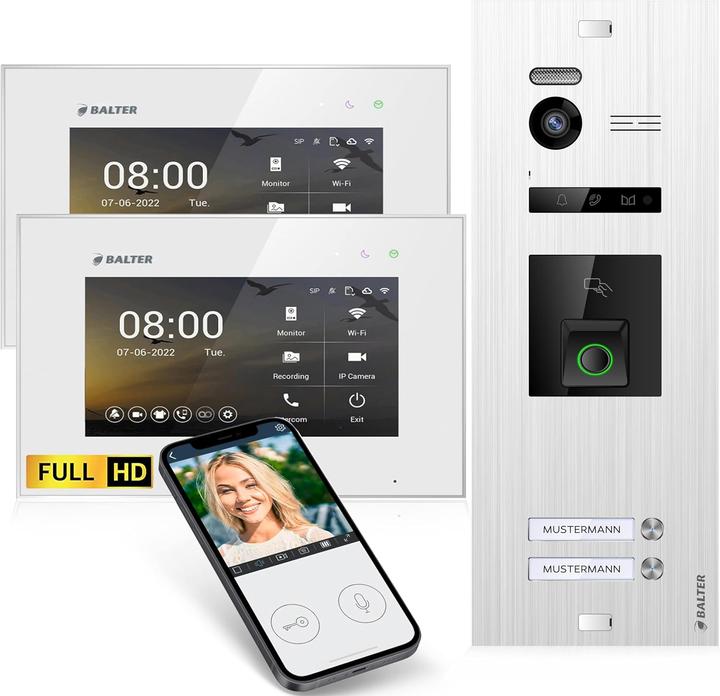 Actual product image Balter EVO-HD Video Türsprechanlage mit Fingerabdruckscanner