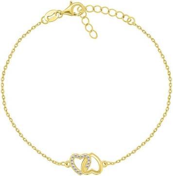 Brilio Silver - Charming gold plated heart bracelet BRC138Y