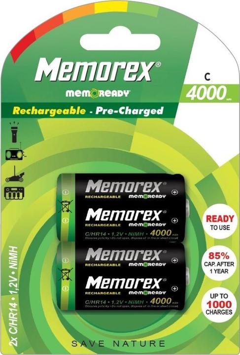 Actual product image Memorex Battery C (2 pcs., R14, 4000 mAh)