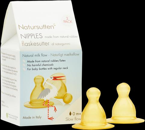 Productafbeelding Natursutten Natuurlijke rubber fopspeen voor glazen flessen, langzame doorstroom 0m + 2 st. (2 x, tot 6 M.)