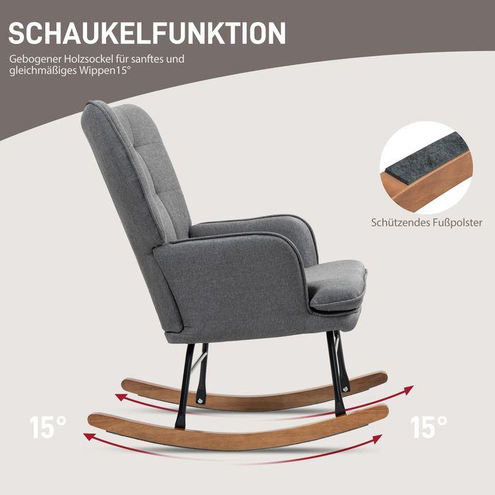 Produktbild Swisshandel24 Schaukelstuhl inkl. Hocker bis 130 kg belastbar Schwingsessel