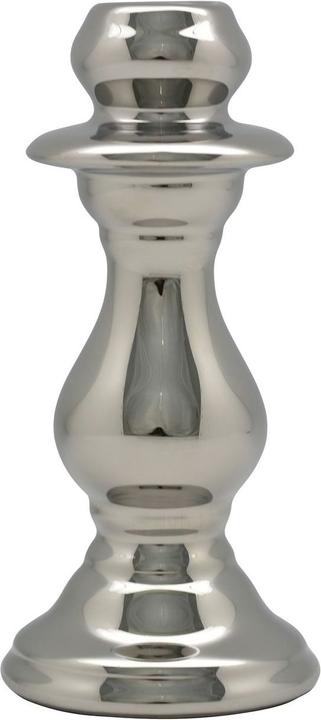 Exner Garten und Wohnaccessoires KerzenStänder ArgenT - silber - Keramik - 7,5x7,5x16 cm