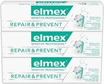 Actual product image Elmex Sensitive Professional Repair Prevent Trio Toothpaste 3 Ks Zubni Pasta Pro Ulevu Od Bolesti (75 ml)