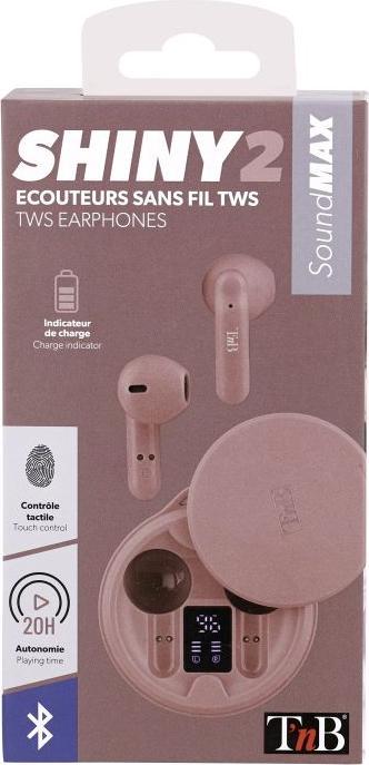Image du produit T'nB TNB SHINY 2 Casque sans fil véritable rose (20 h, Sans fil)