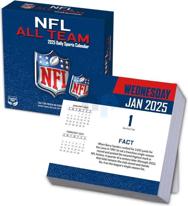 Image du produit NFL - All Team - Calendrier de bureau 2025 (Italien, Espagnol, Anglais, Français, Allemand)