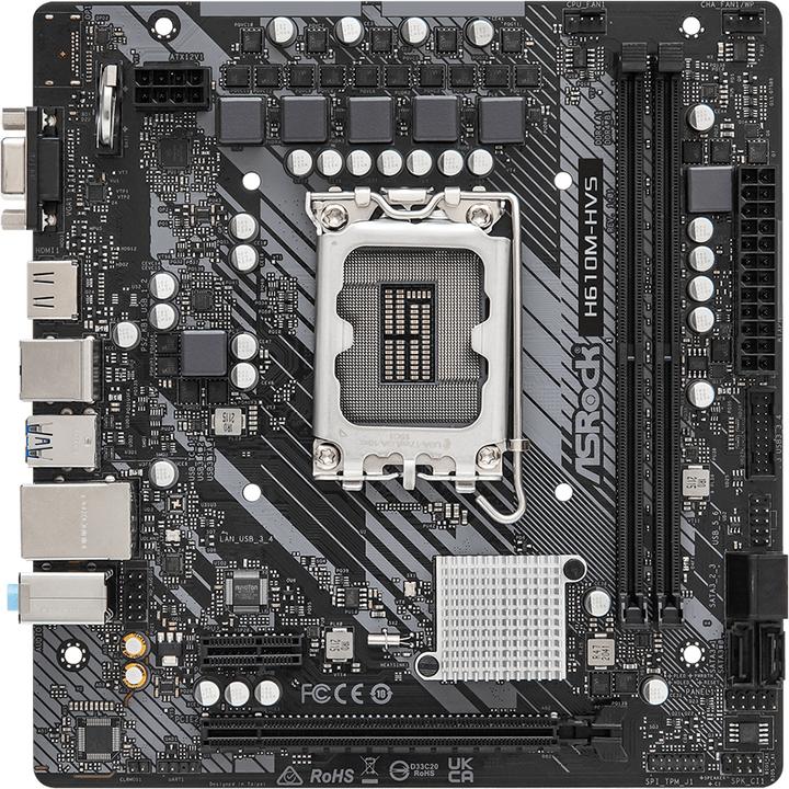 Actual product image AsRock H610M-HVS (LGA 1700, Intel H610, mATX)