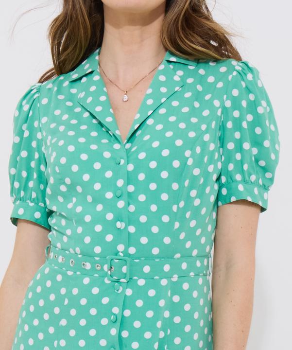 Actual product image Joe Browns Polka Dot Button Through Collared Midi Dress (12)